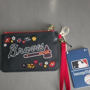 NWT Hard Tag Loungefly Atlanta Braves Floral Wristlet